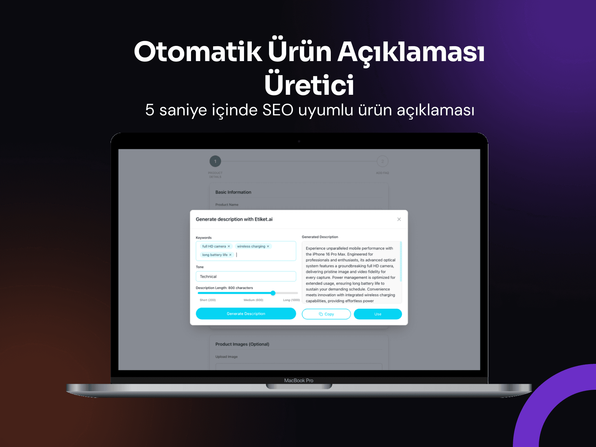 Etiket.ai | AI Destekli Otomatik Ürün Açıklaması Oluşturucu